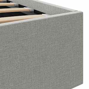 Rám postele s úložným prostorem světle šedý textil 120 x 200 cm - obrázek 9