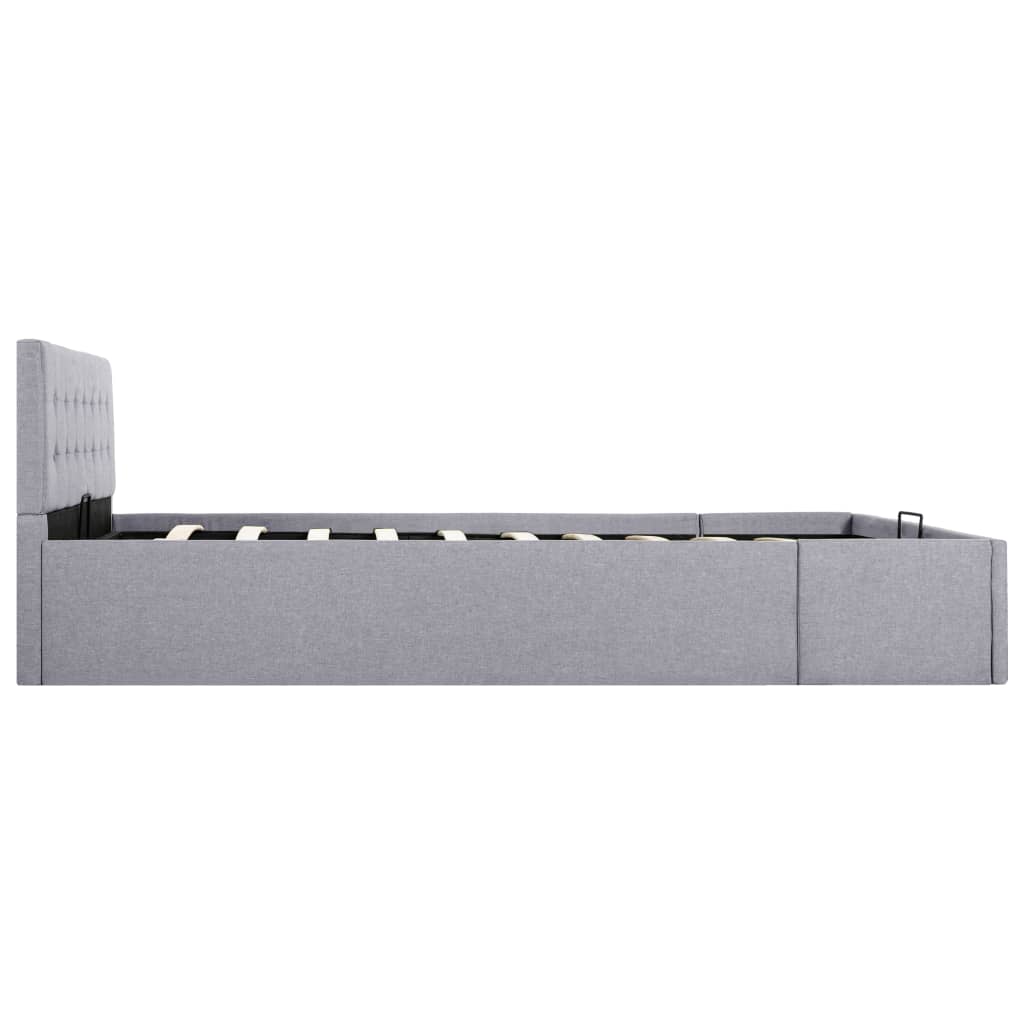  Hydraulický posteľný rám s úložným priestorom sivý 140x200 cm látkový