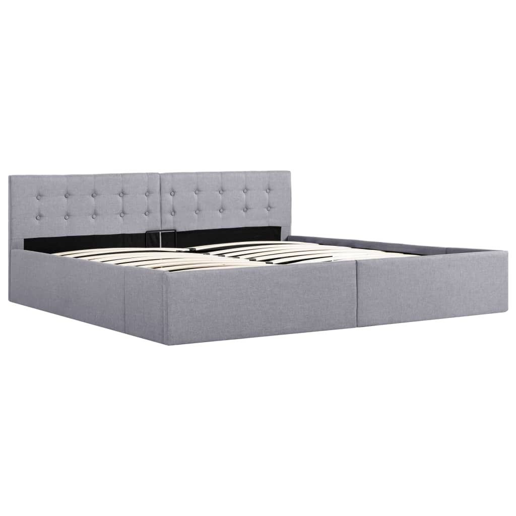 vidaXL Estrutura de cama hidráulica 180x200 cm tecido cinzento-claro