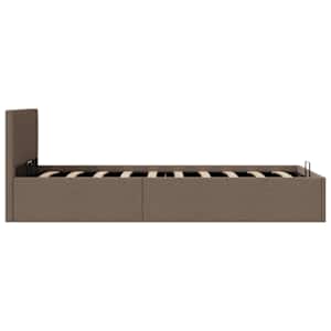 Rám postele s úložným prostorem taupe textil 90 x 200 cm - obrázek 6