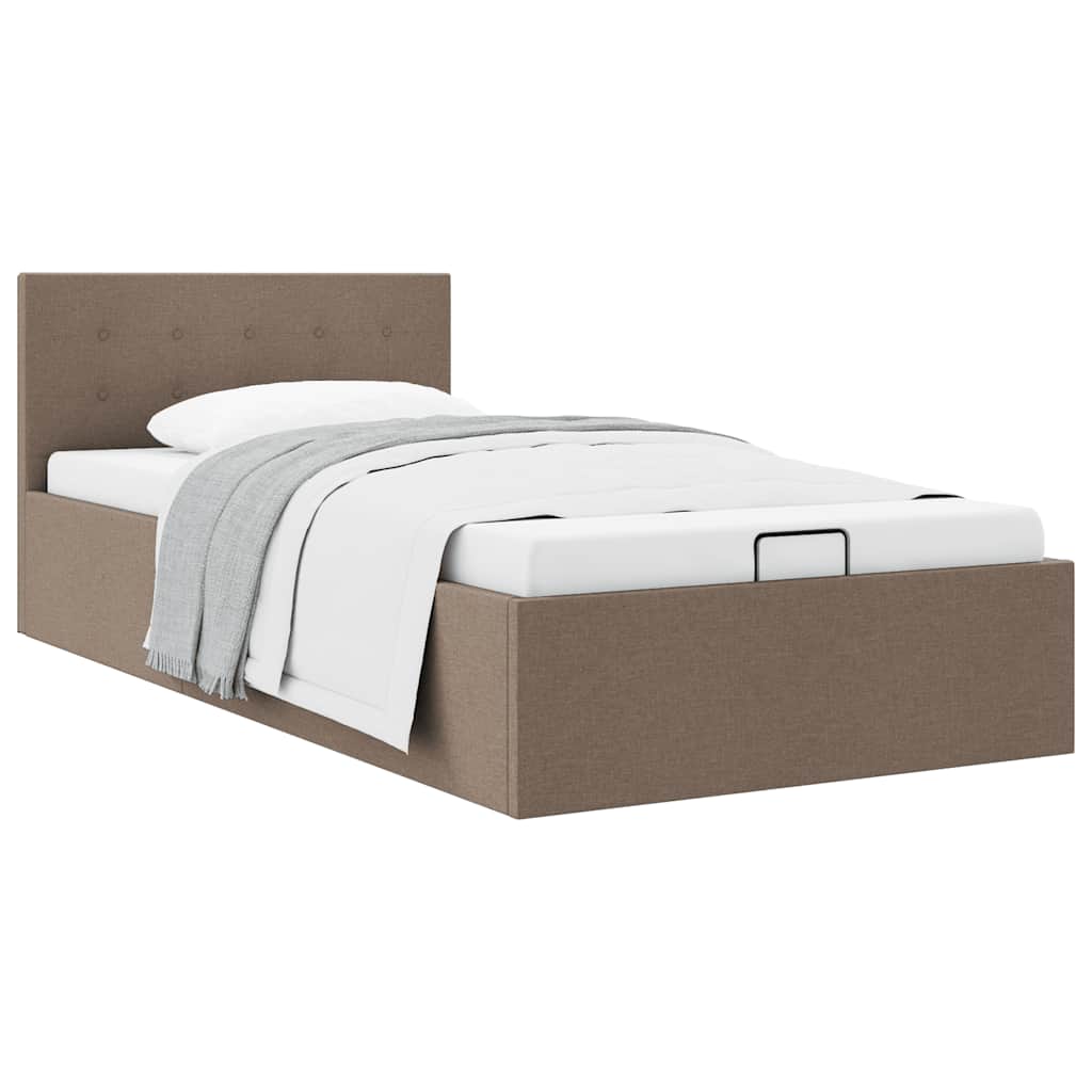 Thumbnail - vidaXL Stauraumbett Hydraulisch Taupe Stoff 100×200 cm