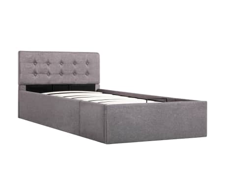 vidaXL Cama hidráulica c/ arrumação 100x200cm tecido cinza-acastanhado