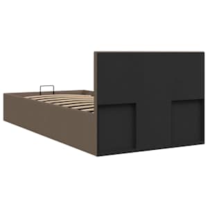 Rám postele s úložným prostorem taupe textil 100 x 200 cm - obrázek 7