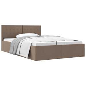 vidaXL h&uuml;drauliline panipaigaga voodiraam pruunikas kangas 120x200 cm