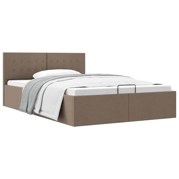 vidaXL h&uuml;drauliline panipaigaga voodiraam pruunikas kangas 120x200 cm