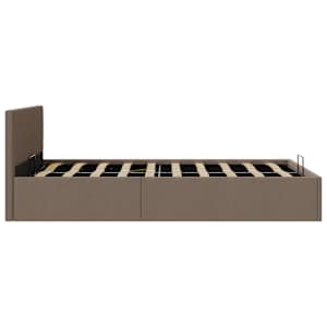 Rám postele s úložným prostorem taupe textil 120 x 200 cm - obrázek 6