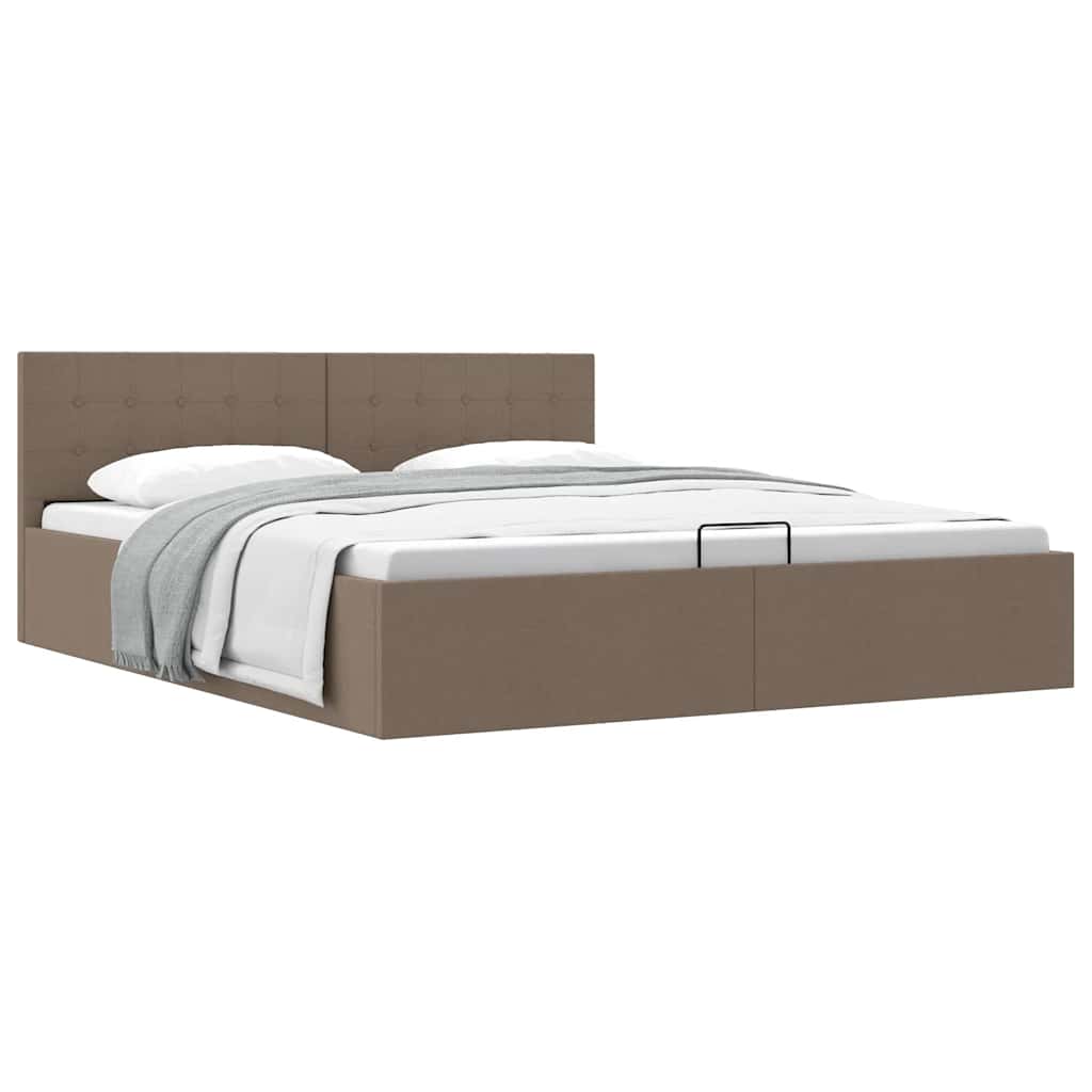 Thumbnail - vidaXL Stauraumbett Hydraulisch Taupe Stoff 160×200 cm