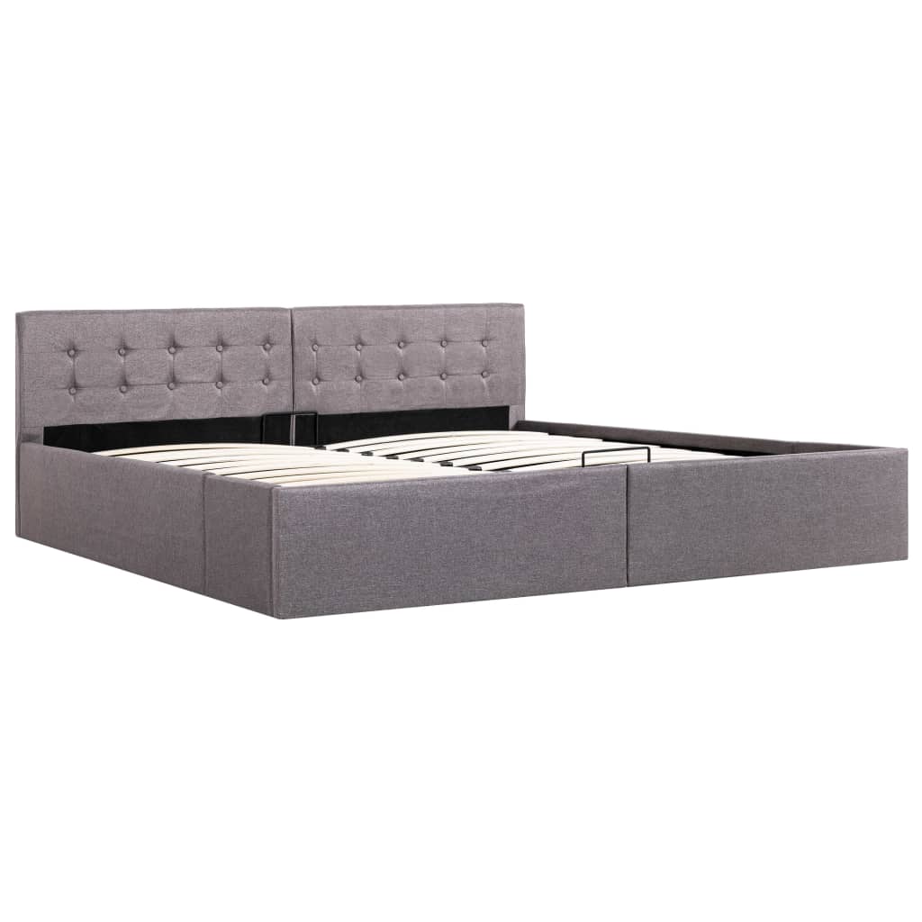 vidaXL Cama canapé hidráulica con almacenaje tela gris topo 180x200 cm