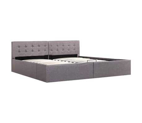 vidaXL Cama canapé hidráulica con almacenaje tela gris topo 180x200 cm