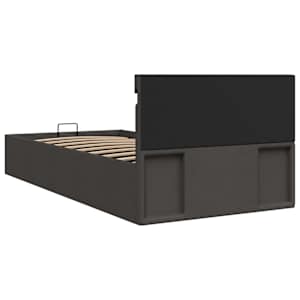 Rám postele s úložným prostorem LED tmavě šedý textil 100x200cm - obrázek 8