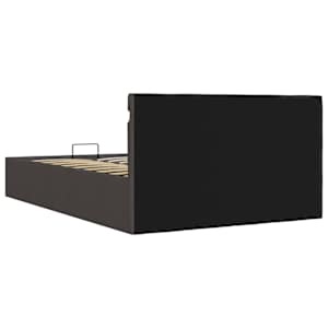 Rám postele s úložným prostorem LED tmavě šedý textil 140x200cm - obrázek 8