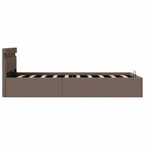 Rám postele s úložným prostorem LED taupe textil 90 x 200 cm - obrázek 7