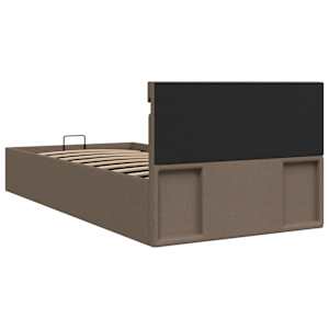 Rám postele s úložným prostorem LED taupe textil 90 x 200 cm - obrázek 8