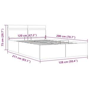 Rám postele LED s úložným prostorem taupe textil 120 x 200 cm - obrázek 13