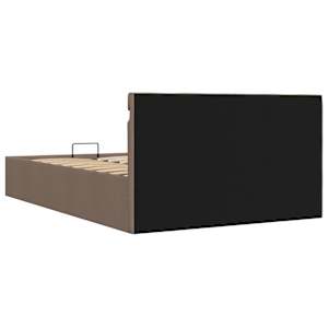 Rám postele LED s úložným prostorem taupe textil 120 x 200 cm - obrázek 8