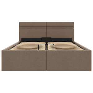 Rám postele s úložným prostorem LED taupe textil 140 x 200 cm - obrázek 6