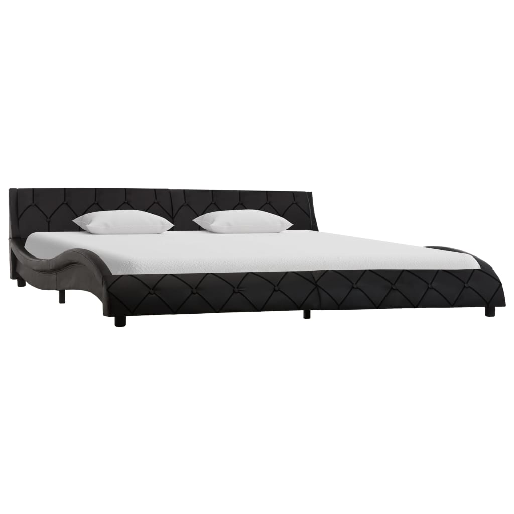 vidaXL Cadru de pat, negru, 180 x 200 cm, piele artificială vidaXL