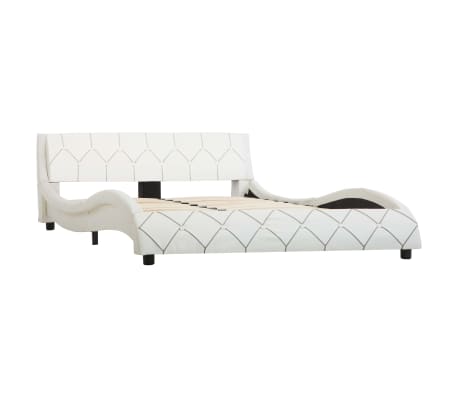 vidaXL Lovos rėmas, baltos spalvos, 120x200cm, dirbtinė oda