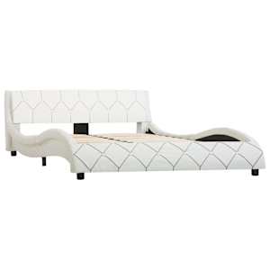 vidaXL Lovos rėmas, baltos spalvos, 120x200cm, dirbtinė oda