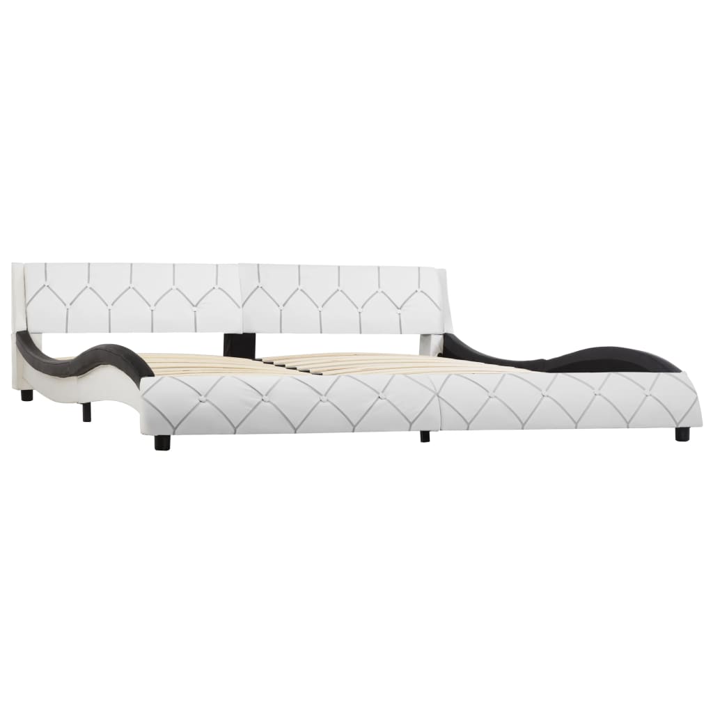 

vidaXL Bedframe kunstleer wit en zwart 180x200 cm