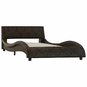 vidaXL Lovos rėmas, pilkos spalvos, 90x200cm, dirbtinė oda