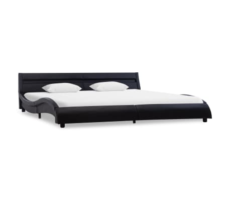 vidaXL Estructura de cama con LED cuero sintético negro 180x200 cm