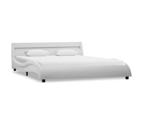 vidaXL Bedframe met LED kunstleer wit 160x200 cm