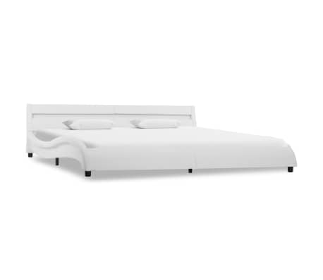 vidaXL Estructura de cama con LED de cuero sintético blanco 180x200 cm