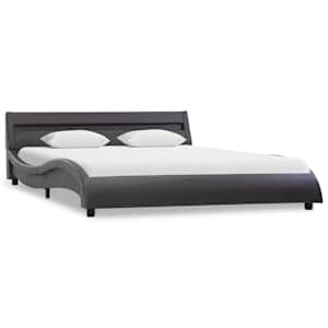 vidaXL Bedframe met LED kunstleer grijs 160x200 cm