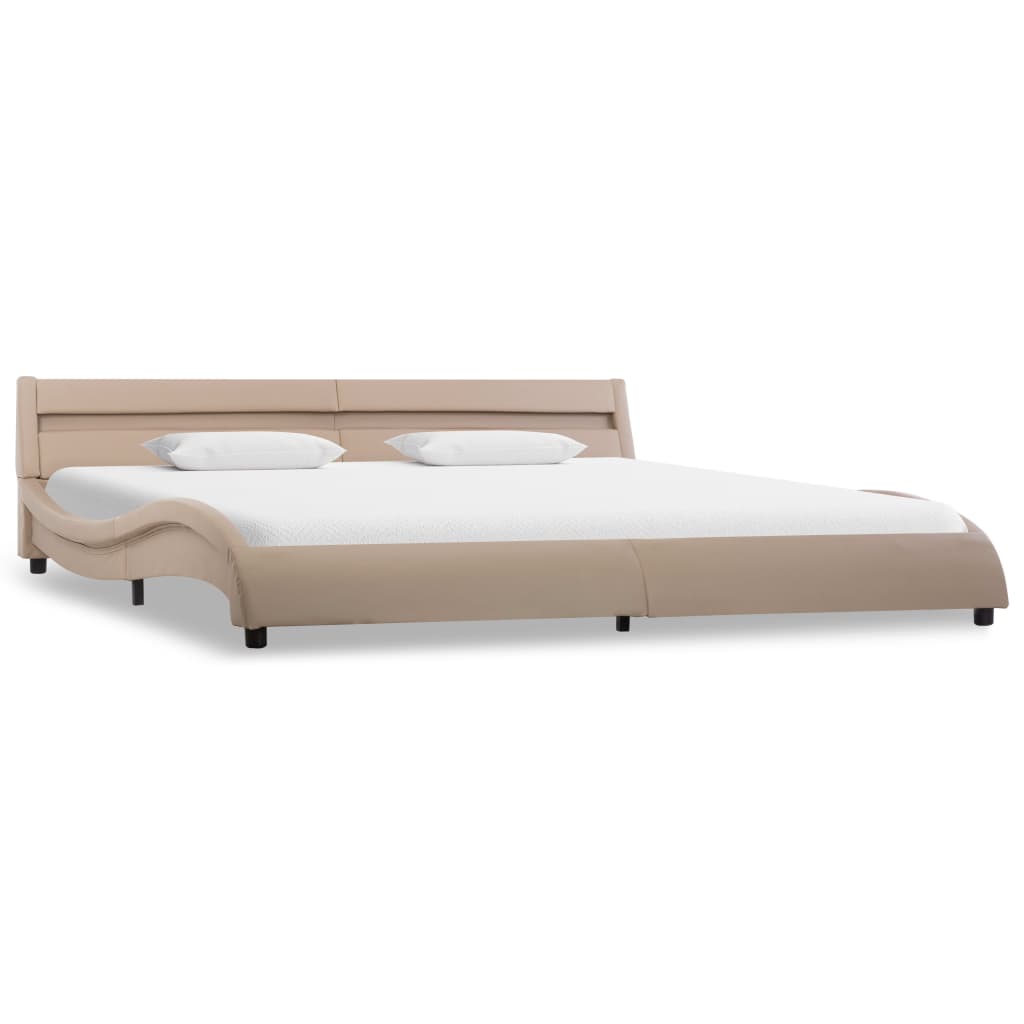 

vidaXL Bedframe met LED kunstleer cappuccino 180x200 cm