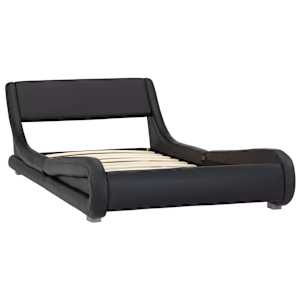 vidaXL Lovos rėmas, juodos spalvos, 100x200 cm, dirbtinė oda