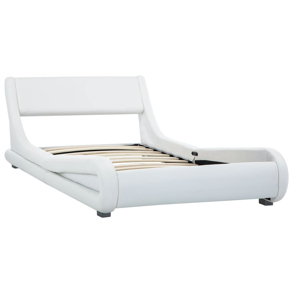vidaXL Okvir za krevet od umjetne kože bijeli 100 x 200 cm