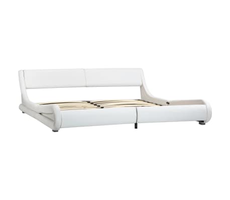 vidaXL Рамка за легло, бяла, изкуствена кожа, 180x200 cм