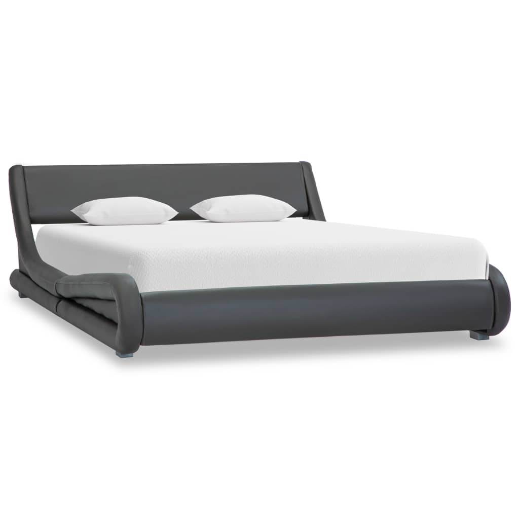 vidaXL Cadru de pat, gri, 120 x 200 cm, piele ecologică vidaXL