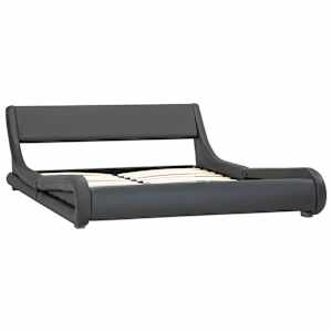 vidaXL Lovos rėmas, pilkos spalvos, 120x200 cm, dirbtinė oda