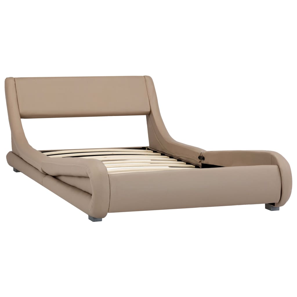 vidaXL Bedframe kunstleer cappuccino 100x200 cm