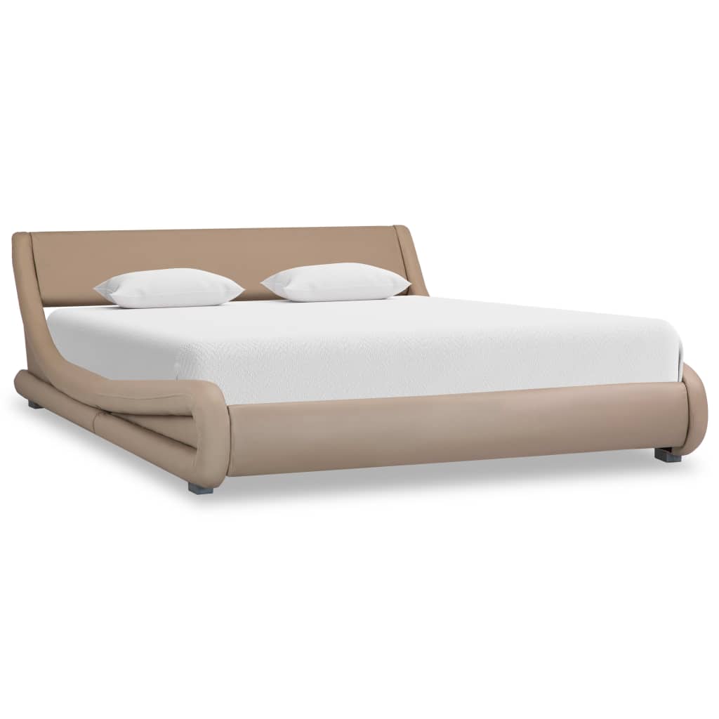 vidaXL Cadru de pat, cappuccino, 120 x 200 cm, piele ecologică vidaXL