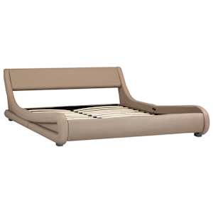 vidaXL Lovos rėmas, kapučino spalvos, 120x200 cm, dirbtinė oda