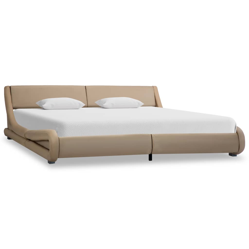 vidaXL Cadru de pat, cappuccino, 180 x 200 cm, piele ecologică vidaXL