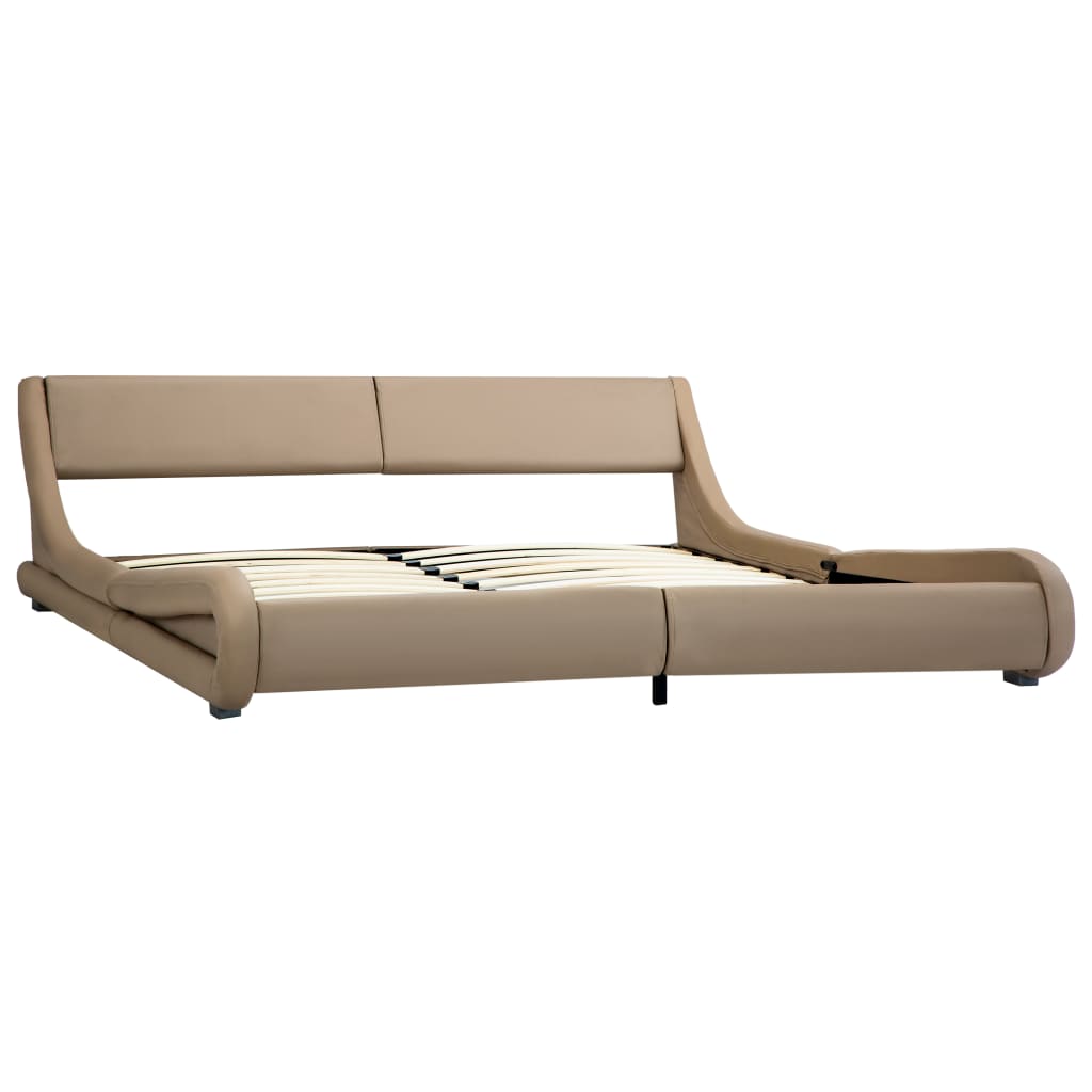 vidaXL Bedframe kunstleer cappuccino 180x200 cm