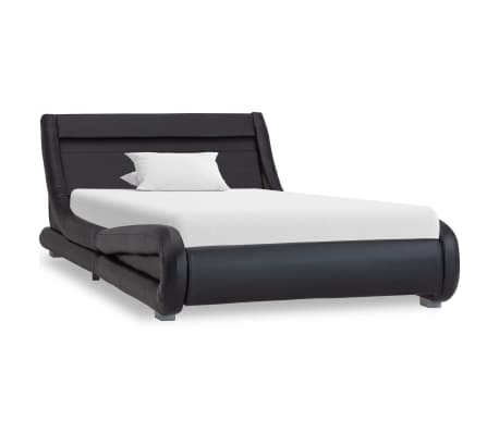 vidaXL Cadre de lit avec LED Noir Similicuir 100 x 200 cm