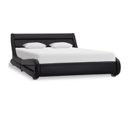 vidaXL Estructura de cama con LED cuero sintético negro 120x200 cm