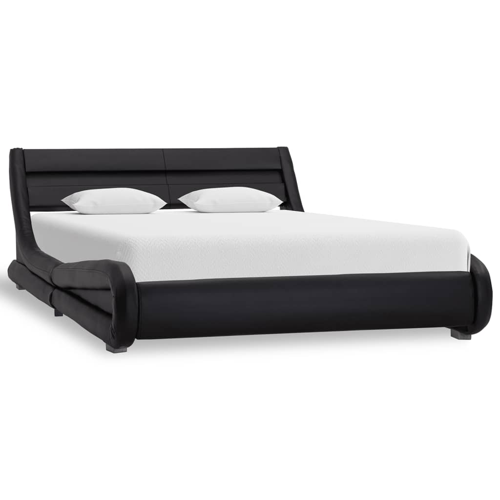

vidaXL Bedframe met LED kunstleer zwart 160x200 cm