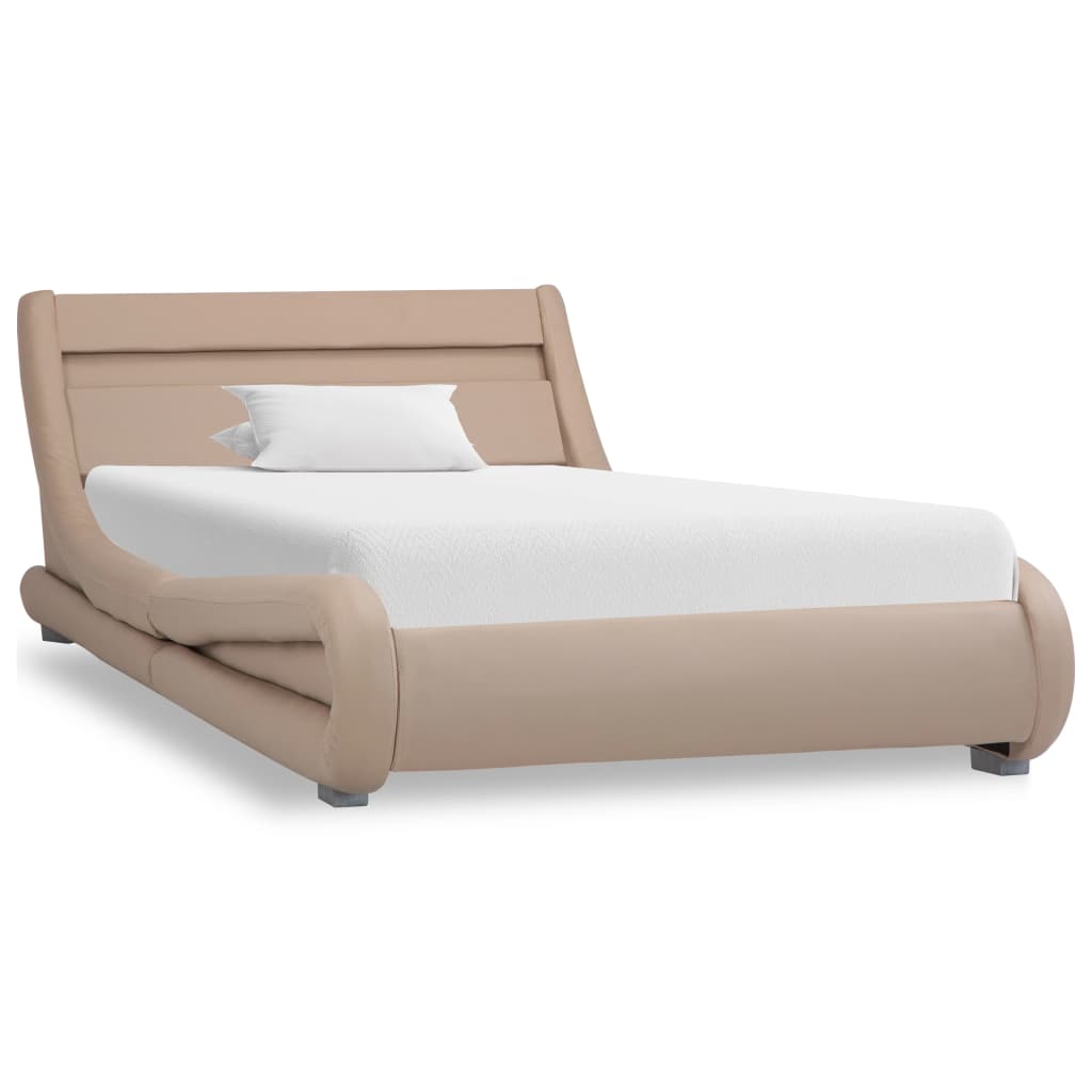 

vidaXL Bedframe met LED kunstleer cappuccino 90x200 cm