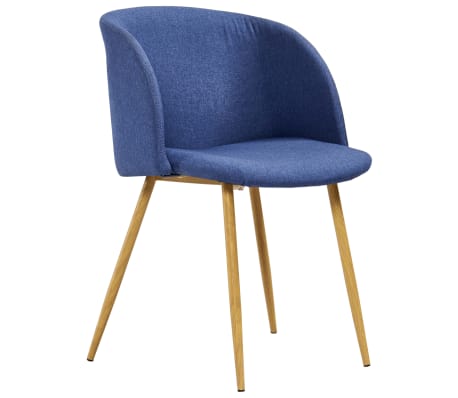 vidaXL Eetkamerstoelen 6 st stof blauw