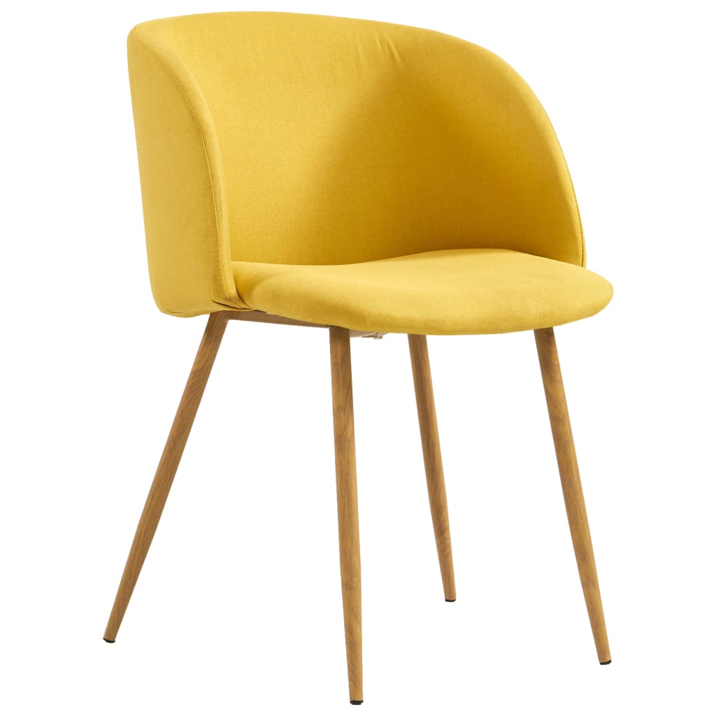 vidaXL Valgomojo kėdės, 6 vnt., geltonos spalvos, audinys (3x282604)
