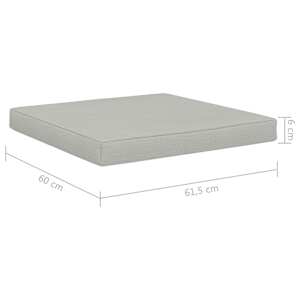 Poduška na nábytek z palet 60 x 61,5 x 6 cm béžová textil - obrázek 4