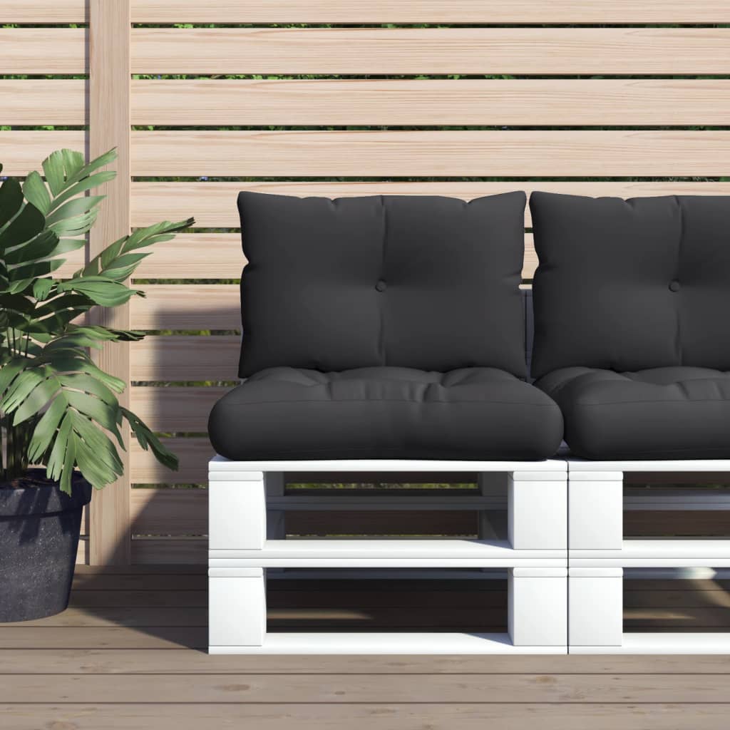 Pagalvėlės sofai iš palečių, 2vnt., juodos spalvos, audinys | Stepinfit
