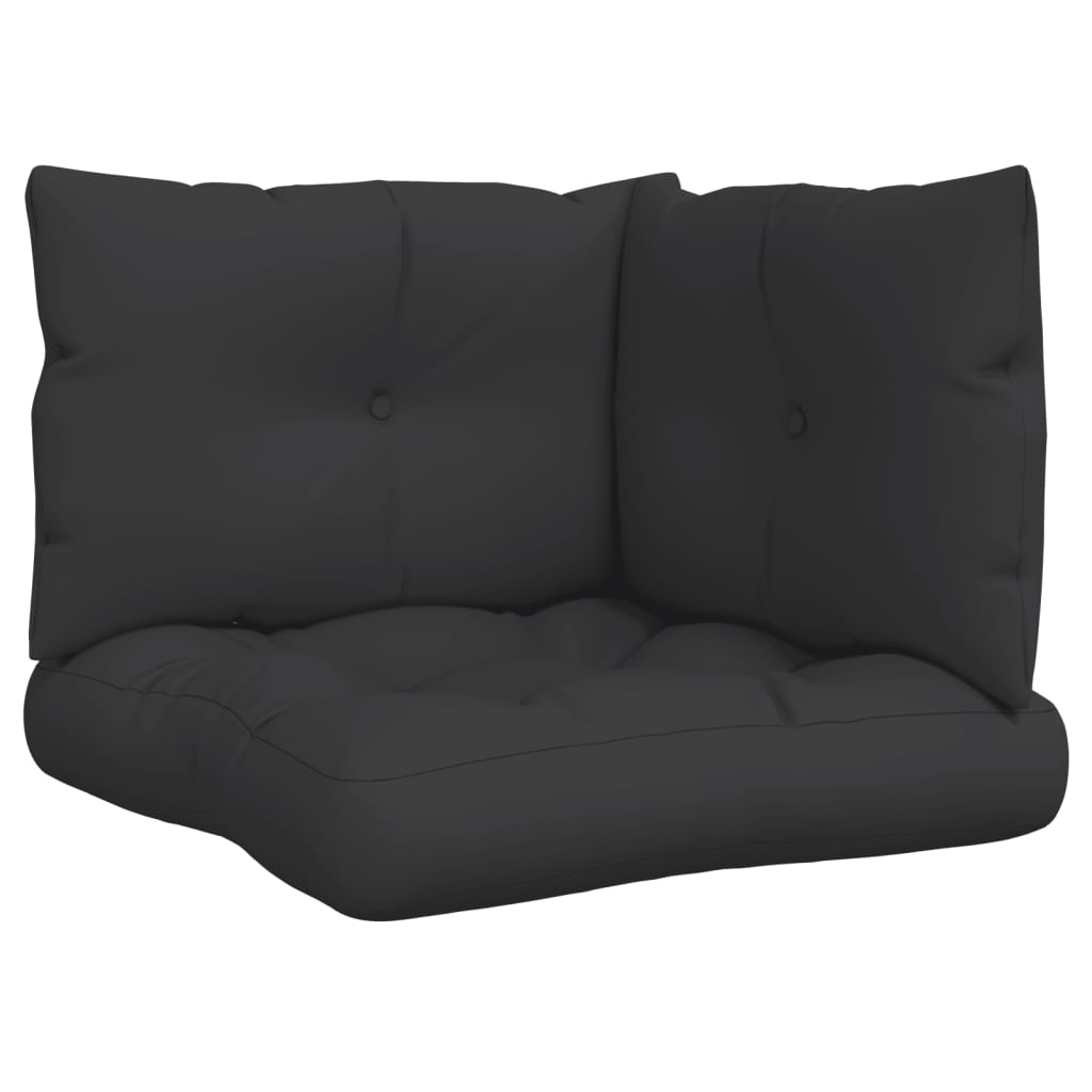 

vidaXL Pallet Sofa Cushions 3 pcs Black Fabric