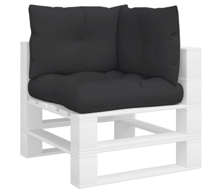 vidaXL Almofad&otilde;es para sof&aacute;s de paletes 3 pcs tecido preto